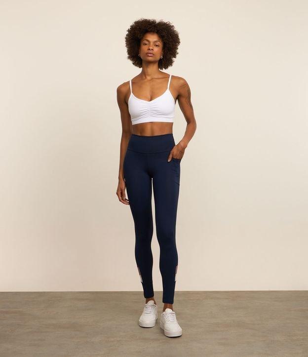 Calça Legging Esportiva em Poliamida com Detalhe Contrastante - 1
