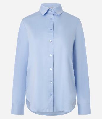 Camisa Básica em Tricoline com Botão no Punho Largo