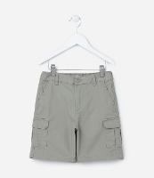 Bermuda Infantil em Sarja com Bolsos Cargo - Tam 5 a 14 Anos - 1