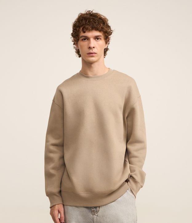 Casaco Relaxed Básico em Moletom - 3