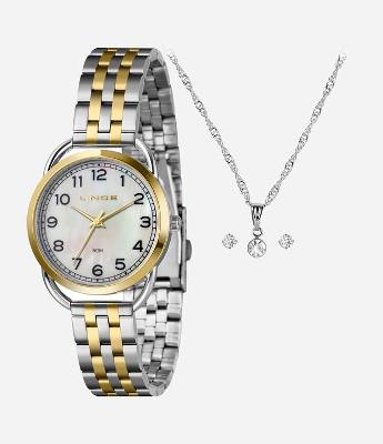 Kit Relógio Analógico Feminino Lince