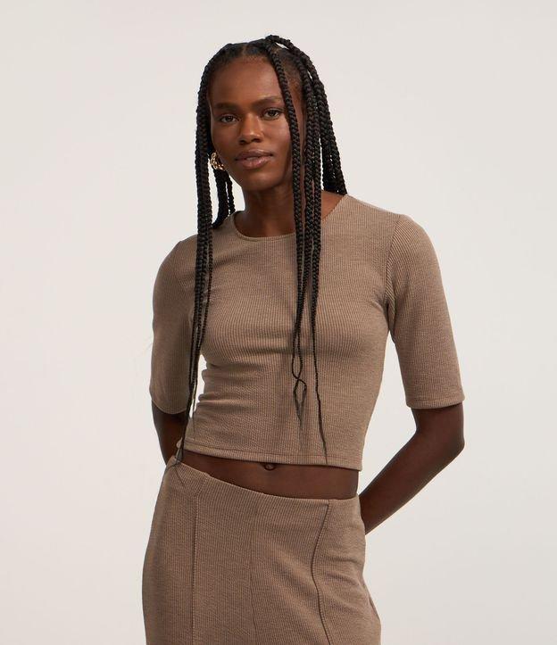 Blusa Cropped Anarruga com Recorte Vazado nas Costas - 1