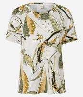 Blusa em Viscose com Recorte nas Costas e Estampa Folhagem - 1