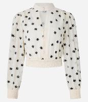 Blusa em Chiffon com Golinha Alta e Bordados de Florzinhas - 1