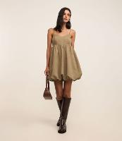 Vestido Balonê Curto Alfaiatado com Busto Recortado - 1