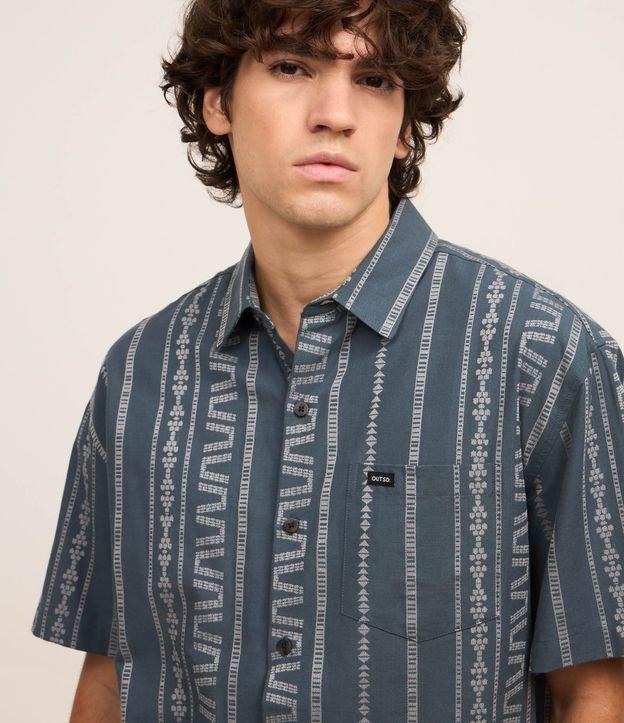 Camisa Relaxed em Jacquard com Listras Étnicas - 2