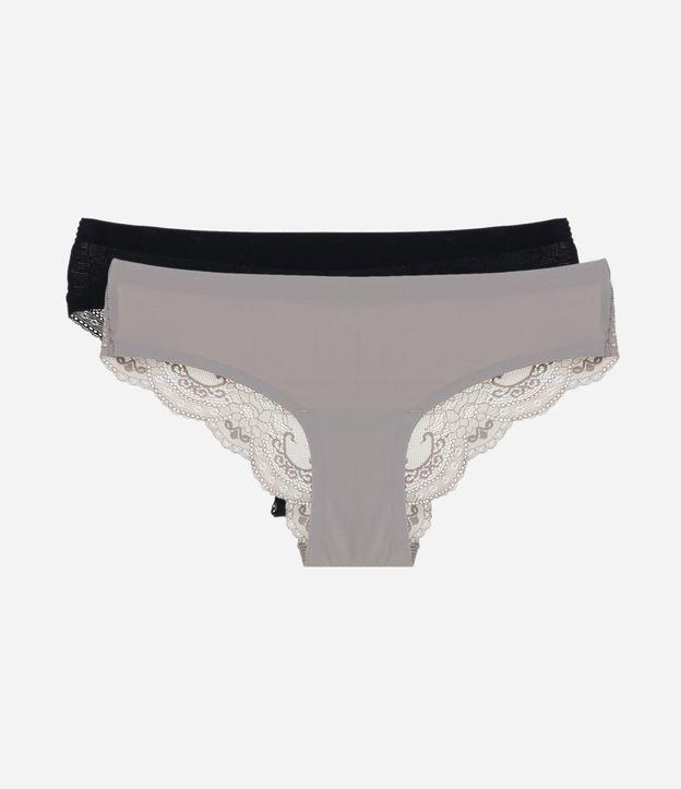 Kit 02 Calcinhas Biquíni com Renda no Bumbum - 1