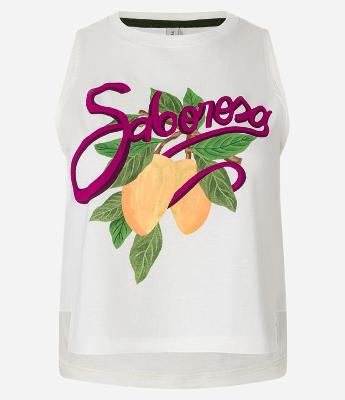 Blusa Baby Tee em Algodão sem Manga com Estampa Saborosa
