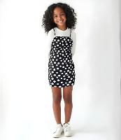 Vestido Infantil com Sobreposição e Estampa Margaridas - Tam 5 a 14 Anos - 3