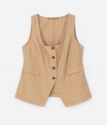 Colete Alongado em Alfaiataria Maquinetado Curve & Plus Size