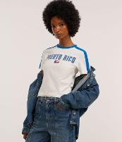 Camiseta em Algodão com Gola Contrastante e Estampa Puerto Rico - 2