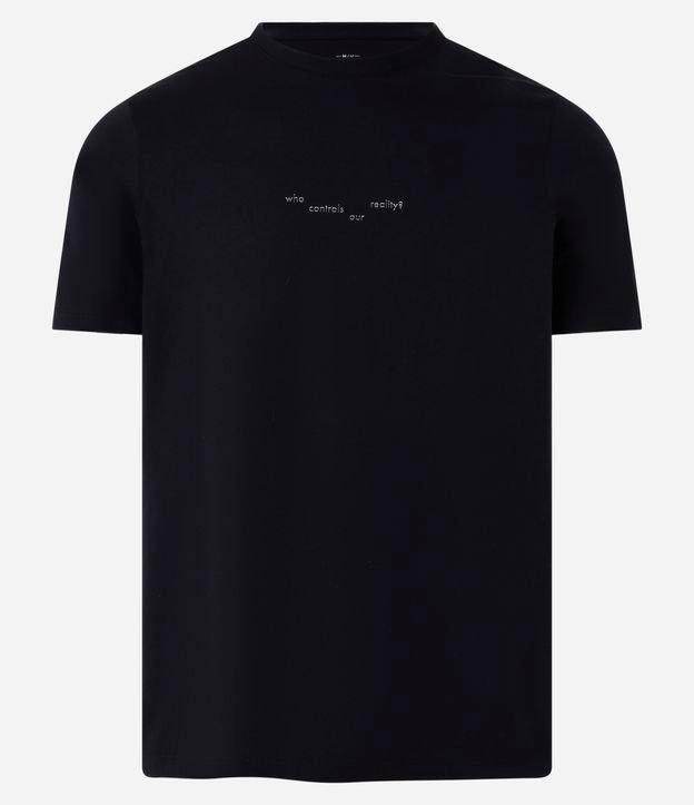 Camiseta em Algodão com Estampa Who Controls our Reality - 1