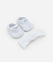 Meia Sapatilha Infantil com Laço e Faixa de Cabelo - Tam 0 a 12 meses - 1