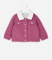 Jaqueta Infantil em Veludo com Gola com Pelinhos - Tam 1 a 5 Anos - 1