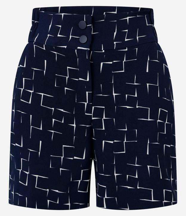 Short Alfaitado Cintura Alta com Estampa Ladrilhos - 1