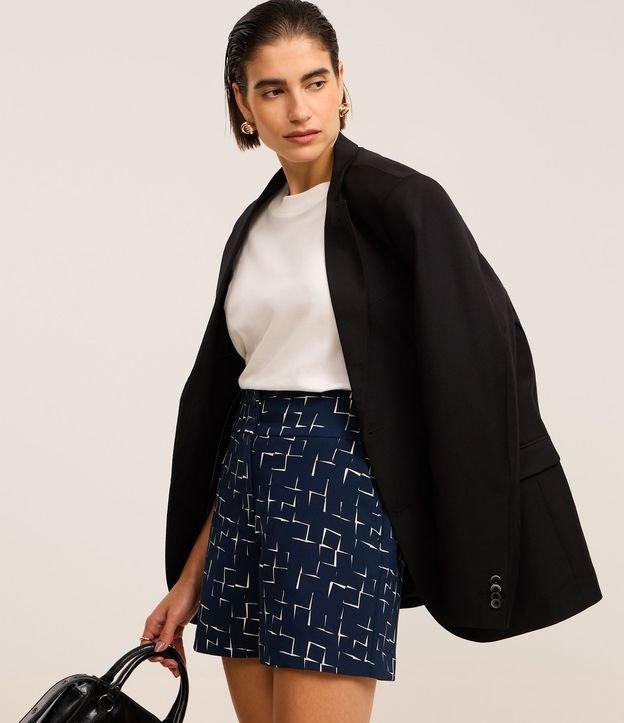 Short Alfaitado Cintura Alta com Estampa Ladrilhos - 2