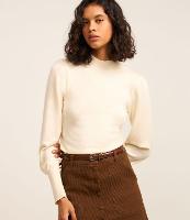 Suéter em Tricô com Gola Alta e Manga Bufante - 2