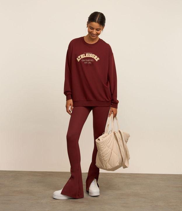 Calça Legging Flare Esportiva em Microfibra com Fenda Lateral - 1