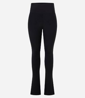 Calça Legging Flare Esportiva em Microfibra com Fenda Lateral