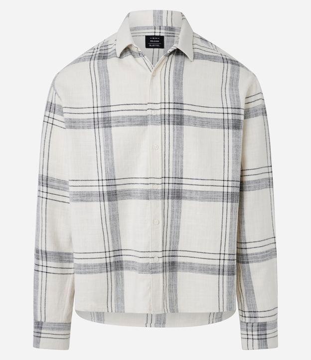 Camisa Relaxed em Flanela com Estampa Xadrez Texturizada - 1