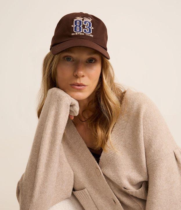 Boné Aba Curva em Sarja com Bordado New York 83 - 2