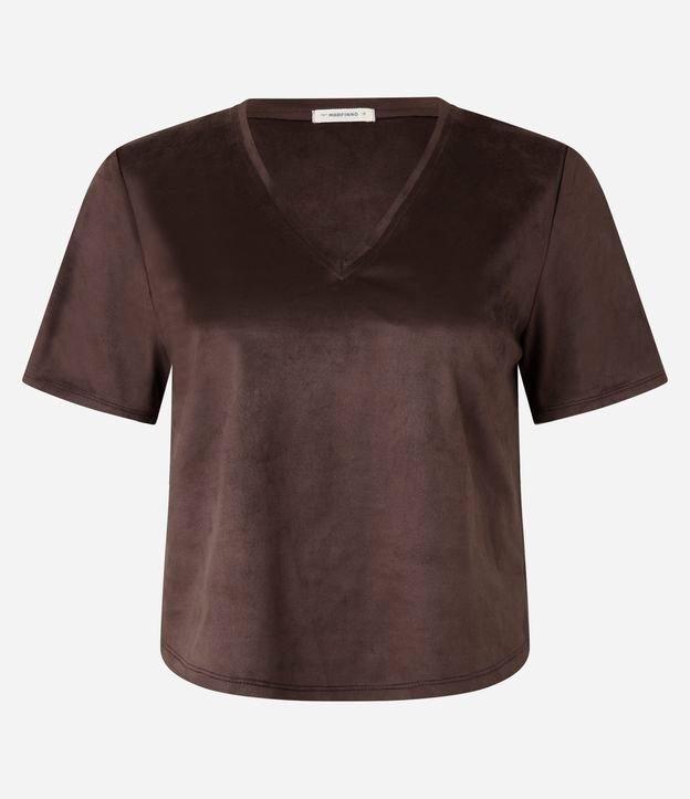 Blusa em Suede com Decote V - 1