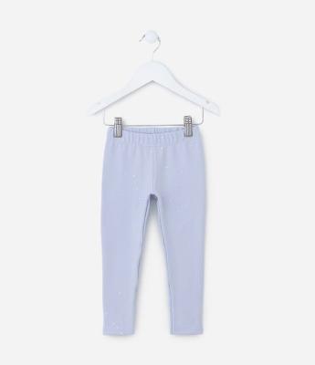 Calça Legging Infantil em Molecotton com Brilhinhos - Tam 1 a 6 Anos