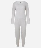 Pijama Longo em Ribana com Estampa Poá - 1