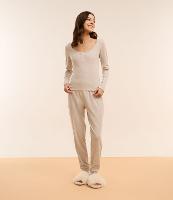 Pijama Longo em Ribana com Estampa Poá - 2