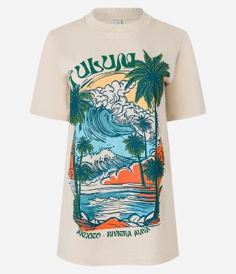 Camiseta em Algodão com Estampa Tulum