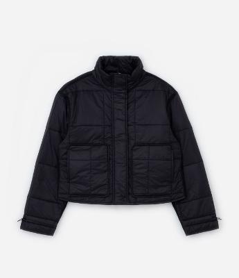 Jaqueta Curta Puffer com Bolsos Grandes Curve & Plus Size