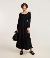 Vestido Longo em Alfaiataria com Decote Ombro a Ombro - 1