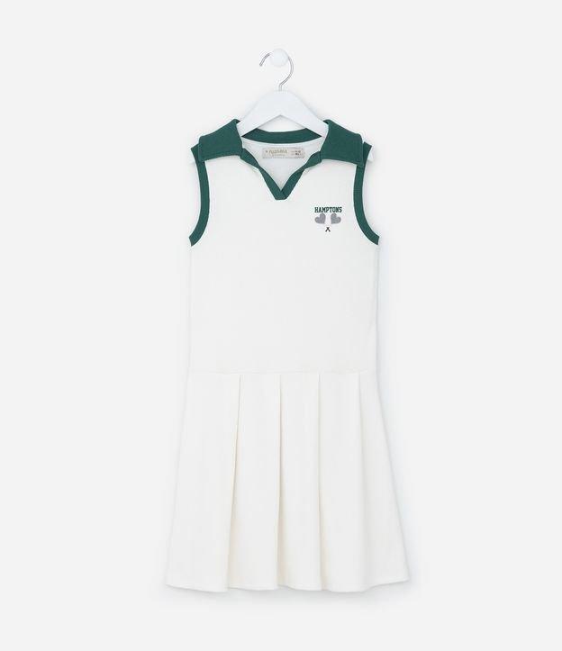 Vestido Infantil em Ribana com Pregas na Saia - Tam 5 a 14 Anos - 1