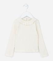 Blusa Infantil Canelada com Babado na Gola - Tam 1 a 6 Anos - 1