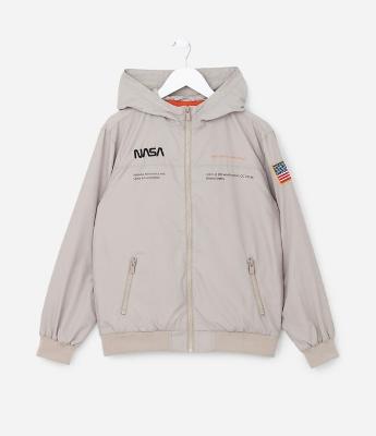 Jaqueta Quebra Vento Infantil com Estampa Nasa - Tam 5 a 14 Anos