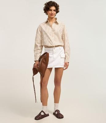 Saia Carho em Sarja com Bolsos Laterais