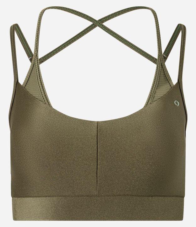 Top Esportivo em Microfibra com Alças Duplas e Sobreposição - 1