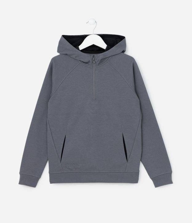 Casaco Esportivo Infantil com Capuz e Bolsos - Tam 5 a 14 Anos - 1