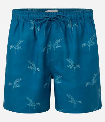 Bermuda em Microfibra com Estampa de Broto de Flores