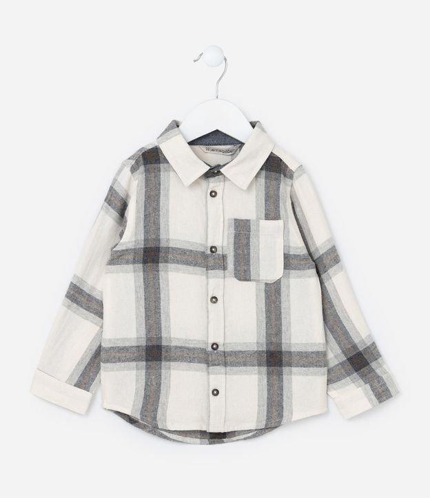 Camisa Infantil em Flanela com Estampa Xadrez - Tam 1 a 5 Anos - 1
