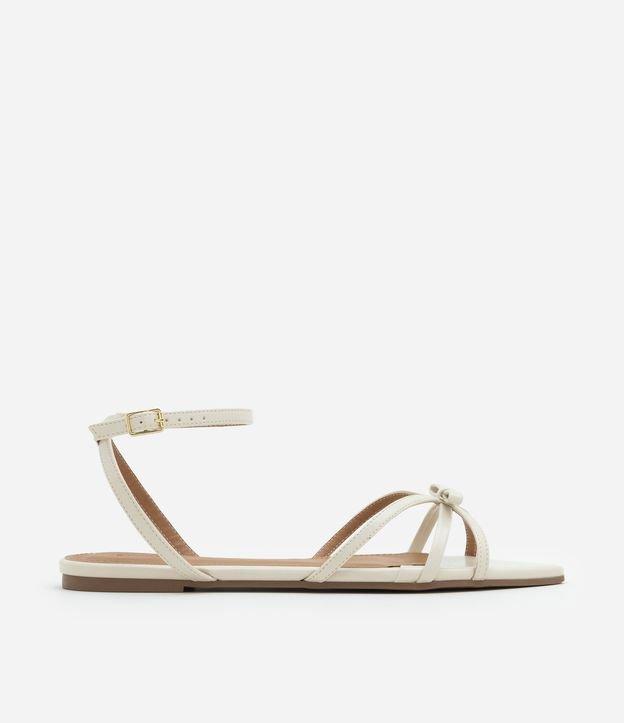 Rasteira em PU com Tiras Finas e Detalhe de Laço - 1