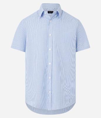 Camisa Regular em Tricoline com Estampa Xadrez