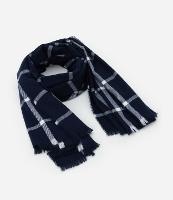 Cachecol em Tricô com Estampa Xadrez - 1