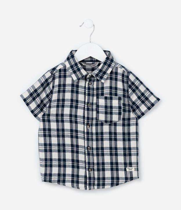 Camisa Infantil em Flanela com Estampa Xadrez - Tam 1 a 5 Anos - 1