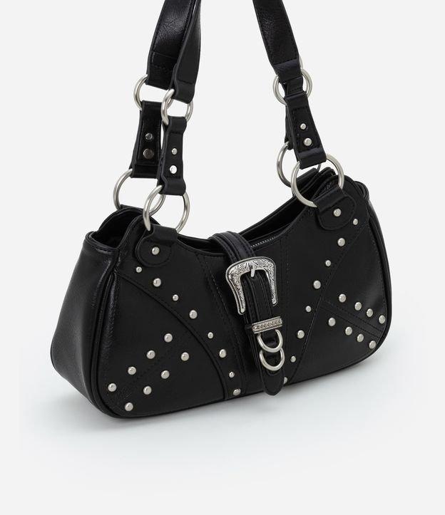 Bolsa Baguete Western em PU com Fivela Frontal e Alças Detalhadas - 1