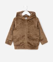 Casaco Infantil em Fleece com Textura de Ursinhos - Tam 1 a 6 Anos - 1