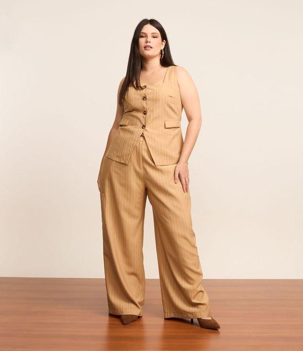 Calça Wide Leg  Alfaiataria com Amarração Curve & Plus Size - 2