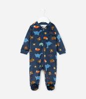 Macacão Infantil em Plush com Estampa Dinos - Tam RN a 24 meses - 1