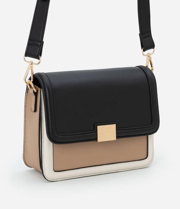 Bolsa Média em PU com Alça Transversal e Detalhe Metalizado - 1