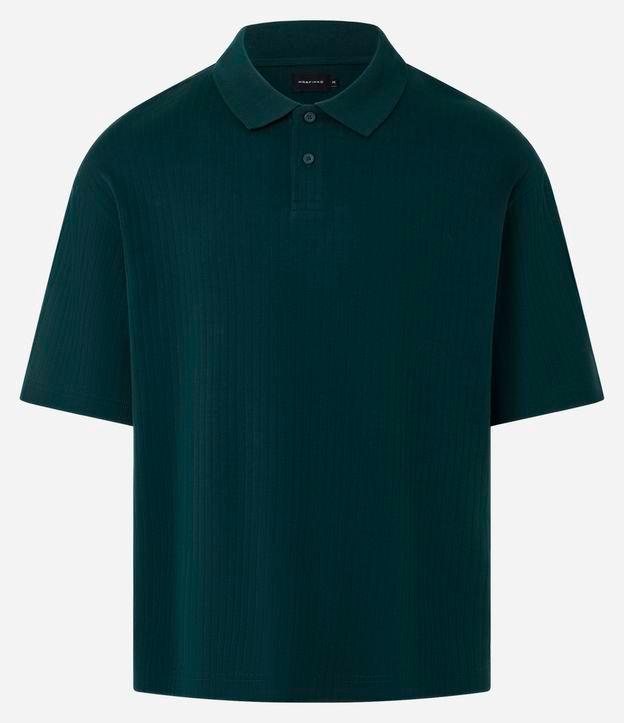 Camisa Polo com Textura Canelada Vertical - 1